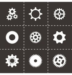 different types of gears on a black and white square background, each with an individual's own gear