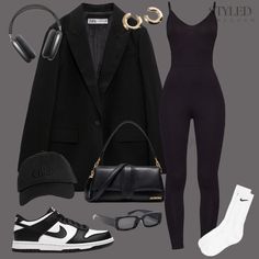 Nike Bag, Outfits Gorditas, Fall Trends Outfits, Classic Style Outfits, Zara Jumpsuit, Black On Black, Prime Day, Cute Swag Outfits