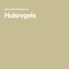 Huisregels Massage