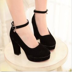 New Hot Fashion Women's Ladies Female Girls Shoes  Plus Size US 4-10.5 EUR34- 43 Specifications: ☆Heel Height: About   CM  /  Inch ☆Platform: About  CM  /  Inch ☆Shaft: About   CM  /  Inch ☆Top : About  CM  /  Inch ☆ Width: Medium (B, M) ☆ Available Sizes: EUR34 35 36 37 38 39 40 41 42 43/  US4, 4.5,5,6,7,8,9,9.5,10,10.5                                UK 2 2.5 3 4 5 6 7 7.5 8 8.5 ☆ Material:Outside:Synthetic leather The above date is according to EUR36,one size larger add 0.5CM Any question,cont Prom Shoes Black, Cute Black Heels, Homecoming Shoes, Block High Heels, Cute High Heels, Orange Heels, Cute Shoes Heels, Womens Mary Janes, High Heels Shoes