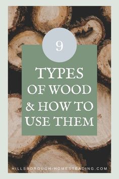 logs with the title 9 types of wood and how to use them