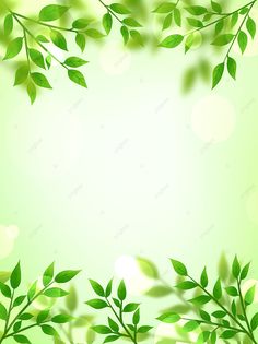 a green background with leaves and bubbles