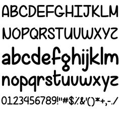 the font and numbers are all black with white letters on them, including one for each letter