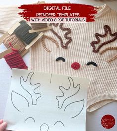 the reindeer sweater is being made with video and printables