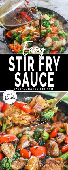 Pouring stir fry sauce onto chicken and vegetables Easy Stir Fry Sauce, Chicken Stir Fry Sauce, Easy Chicken Stir Fry Recipe, Fry Sauce Recipe, Stir Fry Recipes Healthy, Chicken Stir Fry Recipe