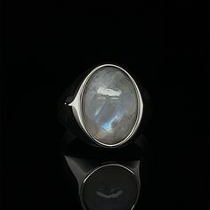 The elegant, smooth-textured Moonstone gemstone is much more than an eye-catching jewelry stone. It is said to have immense healing and spiritual properties.  Those purchasing these pieces will not only have the satisfaction of owning and wearing something special, but also allowing someone to continue creating something that they love. Tim's Silver gives you the meaning and the properties of this gemstone ring. PRODUCT DETAILS Metal : 925k Sterling Silver  Stone : Moonstone ( 13×18 mm ) Style: Unique Wooden Boxes, Classy Ring, Rings Handmade, Chunky Rings, Jewelry Stone, Moonstone Ring, Ring Gemstone, Style Boho, The Meaning