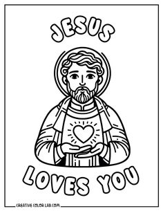 jesus loves you coloring page for kids