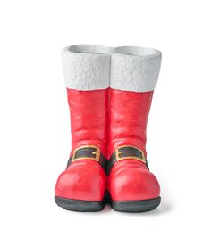 a pair of red and white boots on top of each other