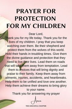 Prayer for Protection for my Children Inspiring Bible Quotes, Prayers For My Daughter, Prayer For My Son, Prayer For My Family, Prayer For My Children, Morning Prayer Quotes, Everyday Prayers, Prayer For Protection