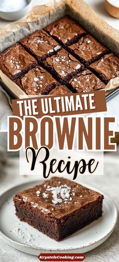 the ultimate brownie recipe with chocolate frosting and sprinkles on top