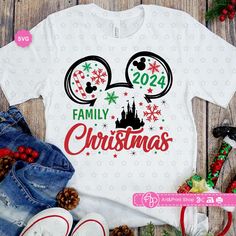 mickey mouse family christmas svg cut file for cricut and t - shirt