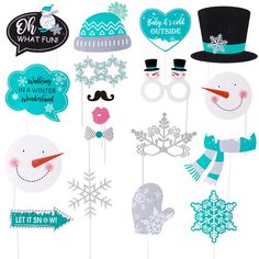 snowman photo booth props for winter fun