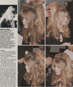 Claudia Schiffer Editorial, Southern Big Hair, Hair Roller Patterns, Bump It Hair, 70s Hair, Hair Done, Short Hair Over 60, Claudia Schiffer, Hair Reference