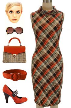 Love this outfit! So 60s! Clothes Wishlist, Fall 2014 Fashion, Mod Squad, Turtleneck Sleeveless, Rust Dress, 2014 Fashion, Work Clothes, Fall 2014, Bohemian Chic