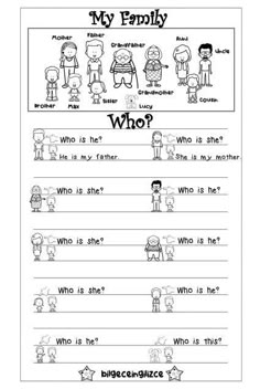 a worksheet with the words who and what