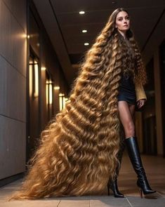 Extremely Long Hair, Beautiful Blonde Hair, Curls For Long Hair, Really Long Hair, Long Hair Video, Super Long Hair, Long Hair Girl, Beautiful Long Hair, Dream Hair