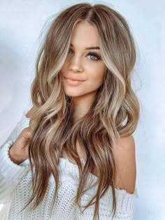 24 Inch Hot sale Women&apos;s Long Natural Blond Brown Mix Wavy Full Wig Woman&apos;s Hair Longbob Hair, Shaggy Pixie, Blond Balayage, Dirty Blonde Hair, Ombré Hair, Blonde Hair With Highlights, Bob Hair, Brown Blonde Hair, Ombre Hair Color