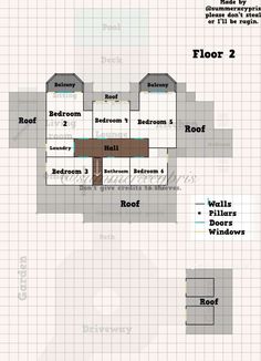 the floor plan for an apartment building with two floors and one room on each side