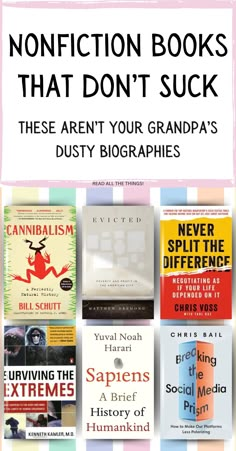 Our list of nonfiction book recommendations is here to ignite your passion for knowledge. Don't miss out on these life-changing reads! Best Nonfiction Books, Book Goals, Reading Chart, Groups Of People, Witchcraft Books, Philosophy Books, Reading Habits, Great Books To Read