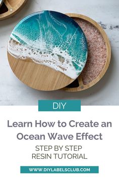 an ocean wave plate with the words learn how to create an ocean wave effect on it