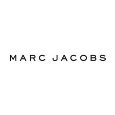 the marc jacobs logo is shown in black and white on a white background