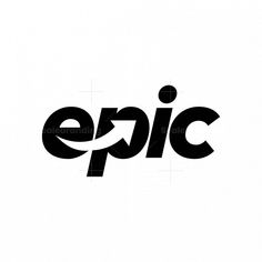 the word epic is written in black and white