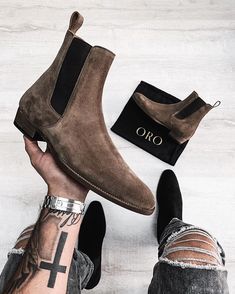 John Varvatos Style, Brown Suede Chelsea Boots, Stylish Men Wear, Mens Dress Boots, Mens Winter Boots, Stylish Men Casual