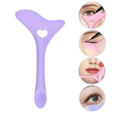 Practical Eyeliner Aid Stencil Time Saving For Female Makeup Tool Silicone Eyeliner Brush Eyeliner Tool Eyelash Eyeliner Makeup Tool Features: The multi-angle design can be used as an eyelash drawing tool, or even as a lip ruler, so that your lipstick will no longer overflow. It is very suitable for novices or of makeup, to a cha Indisputable that it is easy to use because the product is with the adoption of minimalistic feature. You can use it to apply eyeliner makeup when youre short of time. Winged Eyeliner Tricks, Eyelash Eyeliner, Eyeliner Tool, Mascara Shield, Quick Eye Makeup, Female Makeup, Brush Eyeliner, Eyebrow Tools, Eyeliner Stencil