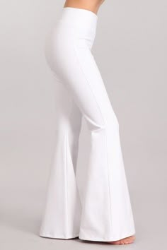 Chatoyant Ponte Flare Bell Bottoms White White Flare Pants, Bell Pants, White Flares, Ponte Fabric, Holiday Wear, Bell Bottom Pants, Plus Size Pants, Black Long Sleeve Dress, Long Black Dress