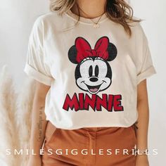 Minnie Mouse Shirt, Minnie Disney Unisex T-shirt, Minnie Disney Minnie Mouse Shirt Womens, Minnie Mouse Roja, Disney Characters Christmas, Minnie Mouse Outfit, Minnie Outfit, Minnie Mouse Shirt, Minnie Mouse Birthday Decorations, Minnie Mouse Outfits, Disney 2024