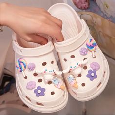 New 12 Pcs/Set Sanrio Accessories Shoe Charms Cinnamoroll Cartoon. Shoes Not Included. Super Cute. Smoke Free House. Sanrio Crocs, Sanrio Shoes, Crocs With Charms, Crocs Accessories, Crocs Charms, Crocs Fashion, Girls Party Favors, Cartoon Shoes