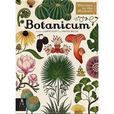 an illustrated book with various plants and flowers