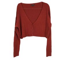 Kendall & Kylie Brick Red Rust Cable Knit V Neck Cropped Cardigan Sweater Sz Large. All Season Cropped Cardigan Sweater In A Brick Red Or Rust Color. Cable Knit Style, Long Sleeves, Button Front, Deep V Neck. Impeccable And In Perfect Brand New Condition! Perfect For Layering Or Wearing Alone Year Round, Dress This Up Or Down For Any Occasion! Size Large Measurements, Taken Flat, Unstretched And Approximate: Bust 50 Inches Sleeve 27 Inches Length 19 Inches Reasonable Offers Always Welcome, Bundl Round Dress, Preppy Sweater, Knit V Neck, Vintage Preppy, Cropped Cardigan Sweater, Cable Sweater, Heritage Fashion, Kendall Kylie, Kendall + Kylie