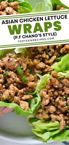 Skip the restaurant takeout and make this Asian lettuce wraps recipe at home in 20 minutes! Easy to make and healthier because you can control the ingredients. Plus, it’s super fresh and tastes way better. Yummy Asian Food, P F Chang, Lettuce Wraps Recipe, Asian Chicken Lettuce Wraps, Asian Lettuce Wraps, Homemade Chinese Food, Lettuce Wrap Recipes, Lettuce Wrap