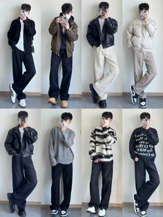 Outfit Cowok, Korean Street Fashion Men, Kpop Fashion Men, Mens Trendy Outfits