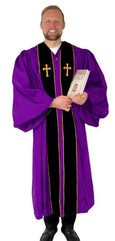 Step into your divine calling with unparalleled grace and authority, adorned in the majestic Cappe Diem Doctor of Divinity Clergy Robe!  ⛪ DIVINE INSPIRATION - Step into the pulpit with confidence and grace, radiating spiritual authority and presence. Our clergy robe embodies the essence of sacred leadership, empowering you to inspire reverence and awe in your congregation.  ⛪ ELEGANT DESIGN DETAILS - Our clergy robe features bell sleeves and intricate fluting on the shoulders and back, exuding sophistication and regal charm. Complete with a sturdy zipper, it offers both style and durability for your sacred ministry.  ⛪ EMBROIDERED CROSSES - Elevate your presence with our exquisite pastoral robe featuring embroidered crosses on the front. Choose from a range of captivating colors to suit y Ministry Apparel, Spiritual Authority, Design Details, Elegant Design, Bell Sleeves, Spirituality, Essence, Music Clothes, Quick Saves