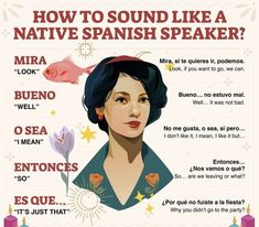 a spanish poster with the words how to sound like a native spanish speaker