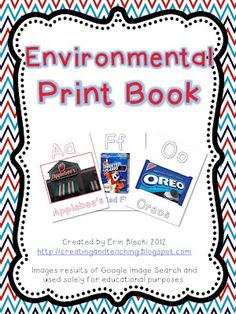 an environmental print book with pictures and text