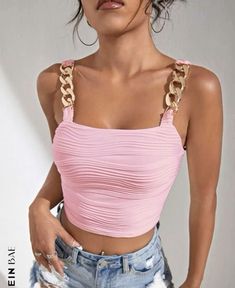 Wide Straps Top, Backless Halter Top, Crop Cami Top, Sleeveless Tops Summer, Womens Halter Tops, Women Tank Tops, Cropped Cami, Cami Crop Top, Outfit Idea