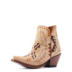 Embroidery. Studs. Lacing. Cutouts. More is more when it comes to the statement boot of the season. Wherever you wear it (a festival, a gala), whatever you wear it with (cutoffs, a minidress), this pair brings the wow factor. Mesa Western Boot | Product Features : 0 : ATS® technology provides ergonomic support on uneven terrain, 1 : Premium full-grain leather, 2 : Non-removable comfort insole, 3 : Hand nailed, color stained Veg Tan leather sole, 4 : Resoleable Goodyear leather welt construction, Ariat Booties, Embroidery Heels, Ariat Boots, Western Boots Women, Western Booties, Veg Tan Leather, Western Boot, Wow Products, Western Wear