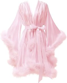 About this item ♥Materail: This short feather bridal robe is made of the silk satin and feathers.Shiny Silky-Smooth Satin on the Outside,with Feather Trim, with Satin Belt. Bridal Dressing Gown, Sleepwear Black, Robe Silk, Pijamas Women, Lingerie Nightgown, Bridal Robe, Crop Top Dress, Silk Robe