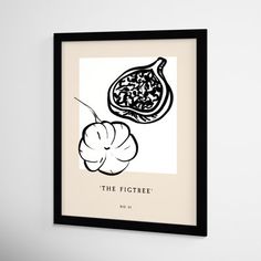 a black and white poster hanging on the wall next to a piece of art that says the fictree