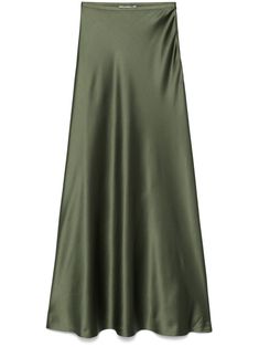 khaki satin weave concealed side zip fastening flared hem full lining mid-length Couture Evening Dress, Satin Maxi Skirt, Full Skirts, Women's Evening Dresses, Satin Gown, Satin Maxi, Pleated Maxi, Maxi Dress Evening, Satin Maxi Dress