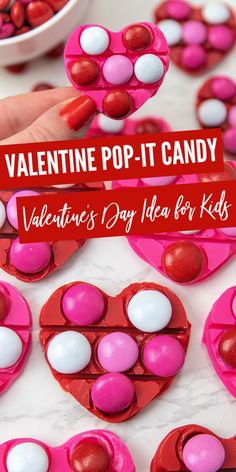 Pop-It Inspired Valentine's Day Treats Heart Cinnamon Rolls, Pop It Candy, Classroom Valentines Party, Kiss Cookies, Diy Chocolate, Diy Treats, Valentine Desserts, Easy No Bake