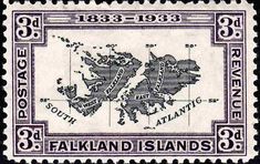 a stamp with an image of the island islands