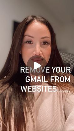 a woman with long brown hair is holding her mouth open and has the words remove your email from website