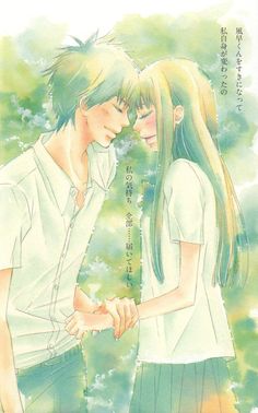 an anime image with two people holding hands