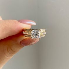 Classic Wedding Ring Princess Cut Moissanite Pave Thick Band Engagement Ring Her Thick Band Wedding Rings, Wedding Ring Princess Cut, Thick Band Engagement Ring, Wedding Ring Princess, Kingdom Marriage, Ring Princess Cut, Classic Wedding Ring, Wedding Rings Princess Cut, Wedding Diamond