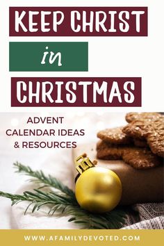 a christmas ornament next to cookies on a table with the words keep christ in christmas