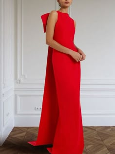 Built Up Neckline, Red Formal Gown, Red Green Dress, Gown Elegant, Black Tie Formal, Bow Tie Dress, Evening Dresses Online, Cheap Evening Dresses, Dresses Formal Elegant